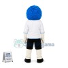 Blue Haired Defender Doll Mascot Costume