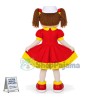 Campus Girl Singer In Red Bud Dress Mascot Costume