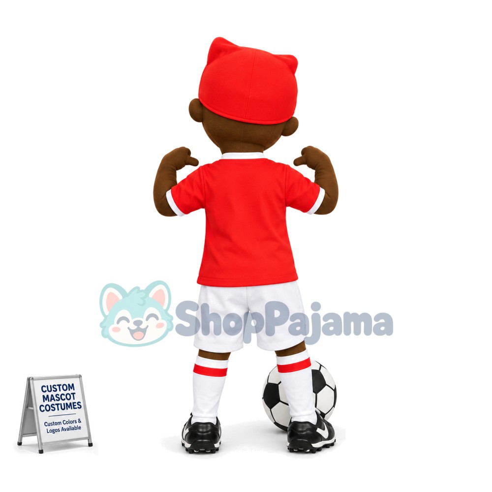 Black Boy Playing Football Mascot Costume