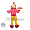 Restaurant Clerk Holding Pizza Mascot Costume