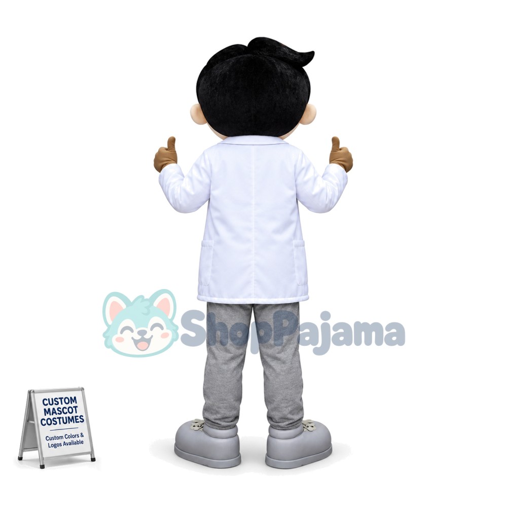 Blue Eyed Man With Smile Face Mascot Costume