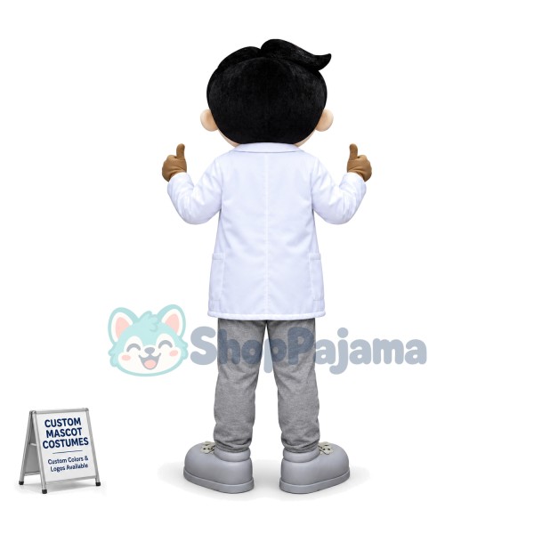 Blue Eyed Man With Smile Face Mascot Costume