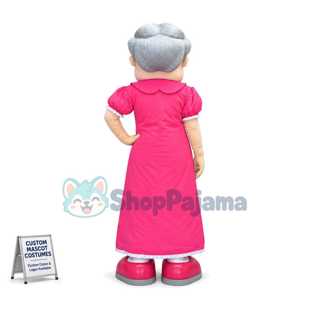 Elderly Couple Wearing Formal Suit Mascot Costume