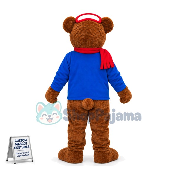 Teddy Bear In The Button Shirt Mascot Costume