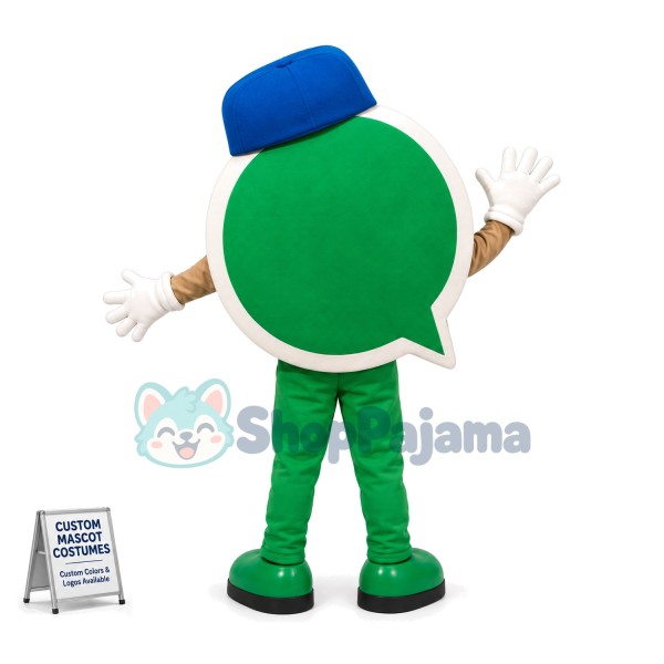 Green Logo of Communication Software Mascot Costume