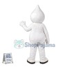 Adult Cartoon Soft White Raindrop Mascot Costume