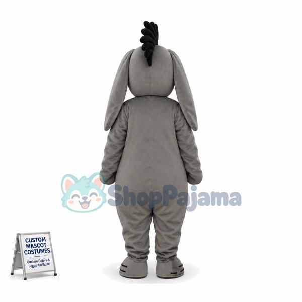 Thinking The Gray Stupid Donkey Mascot Costume