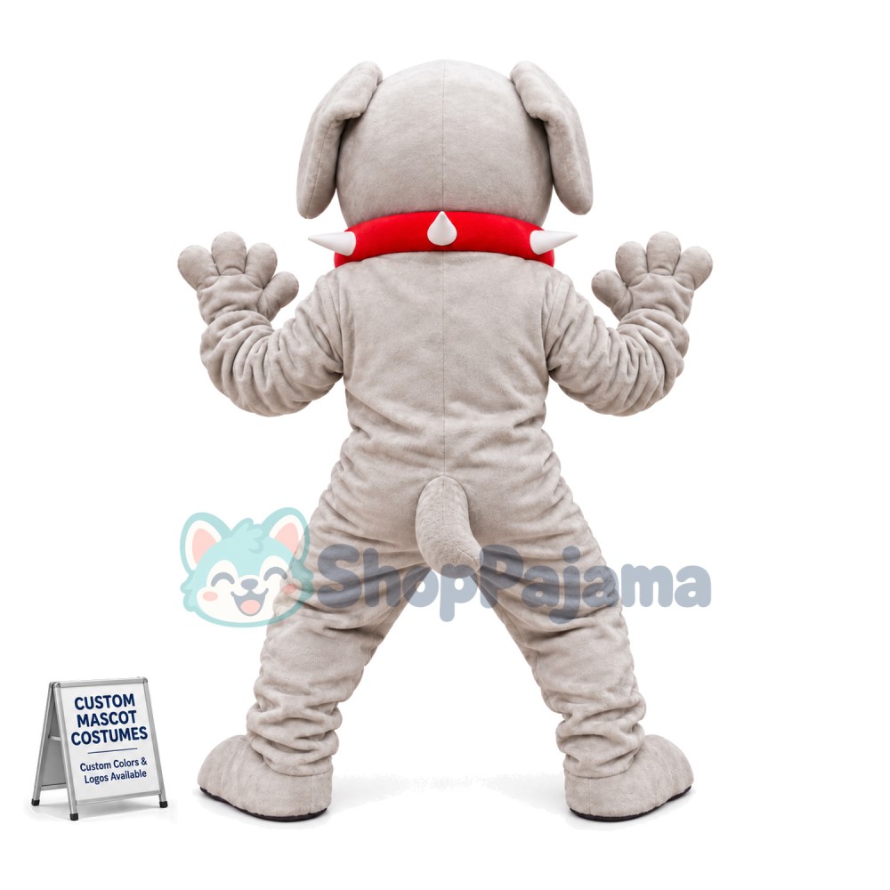 Vicious Dog Wearing Restraint Collar Mascot Costume