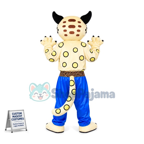 Swift Leopard With Blue Sports Pants Mascot Costume