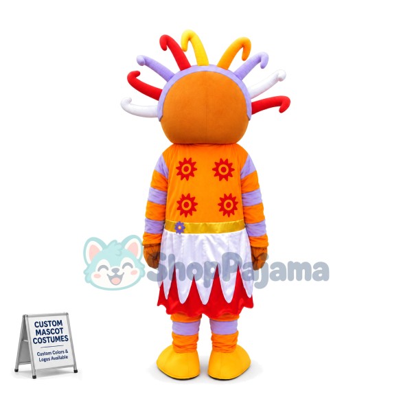 Upsy Daisy With Stamen Hair Cartoon Mascot Costume