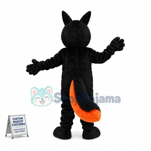 Adult Sharp Teeth Black Wolf Mascot Costume