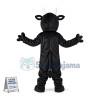 Black Cow With Asymmetric Horns Mascot Costume