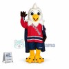 White Furry Captain Eagle Mascot Costume