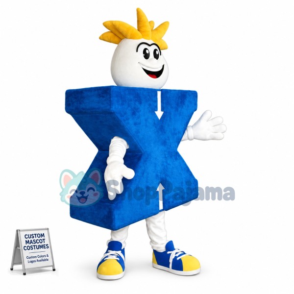 Blue Signpost Mascot Costume for Traffic
