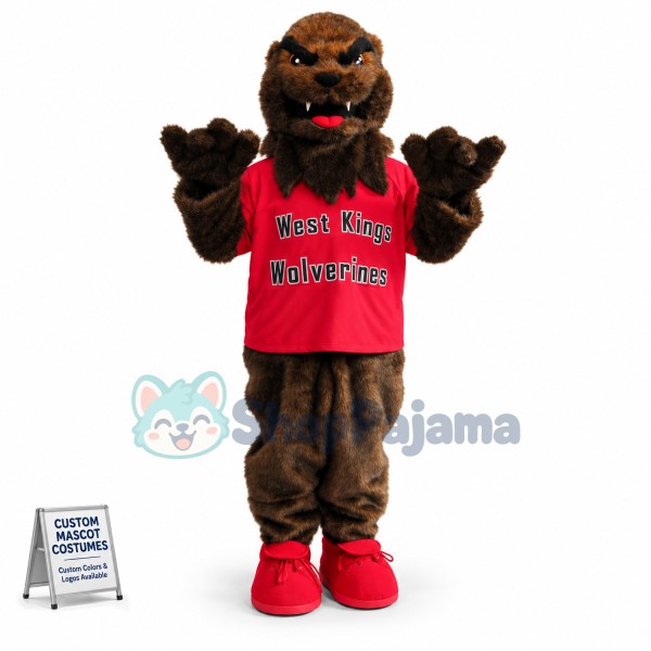 Furry College Wolverine Mascot Costume