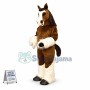 Brown & White Soft Horse Mascot Costume