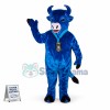 Blue Bull With Bell Mascot Costume