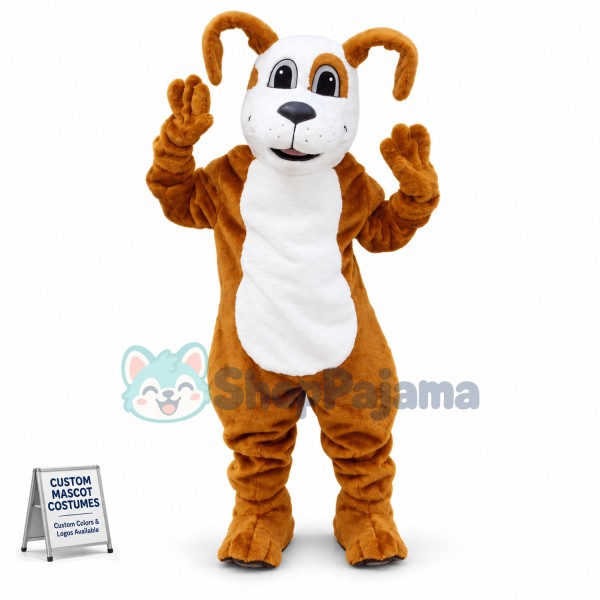 Lovely Puppy With Curled Ears Mascot Costume