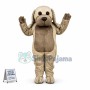 Well-behaved Furry Gray Dog Mascot Costume
