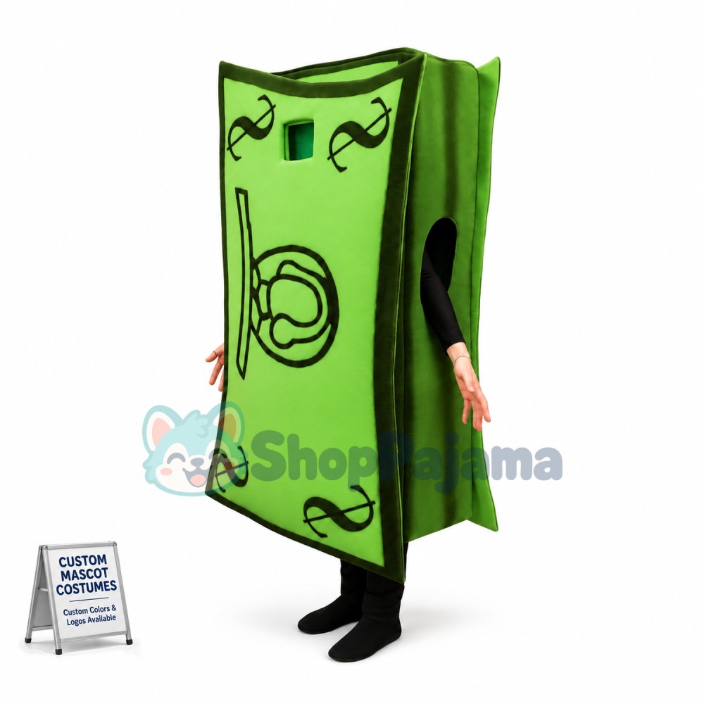 Dozen of Green Dollar Banknotes Mascot Costume