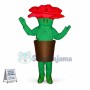 Brightly Colored Rose Potted Plant Mascot Costume