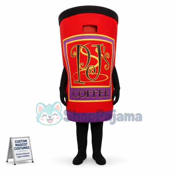 Sealed Red Coffee Cup Mascot Costume