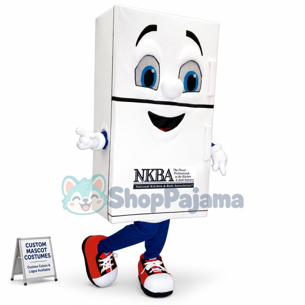 White Three-door Refrigerator Mascot Costume