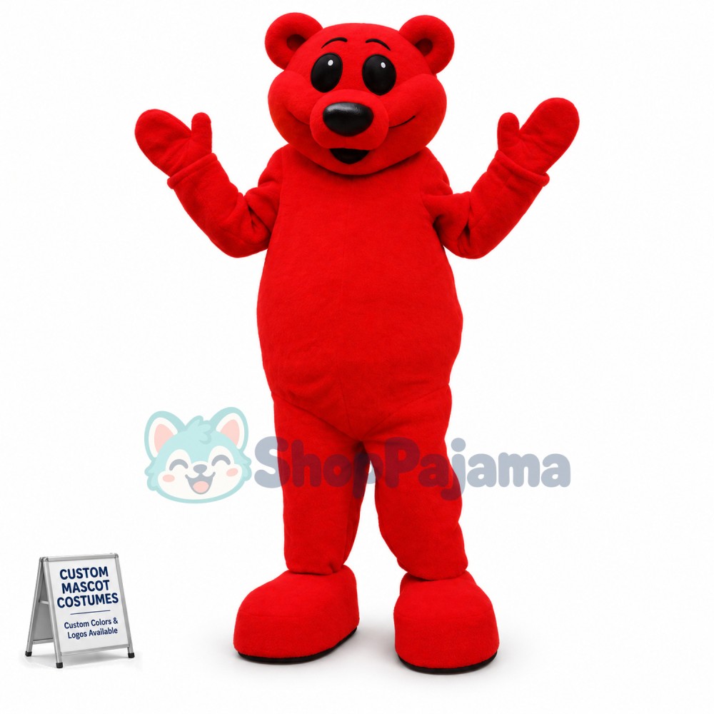 Whole Body Cute Red Bear Mascot Costume