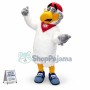 College White Plush Woodpecker Mascot Costume
