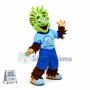 Cheerful Green-headed Hedgehog Mascot Costume