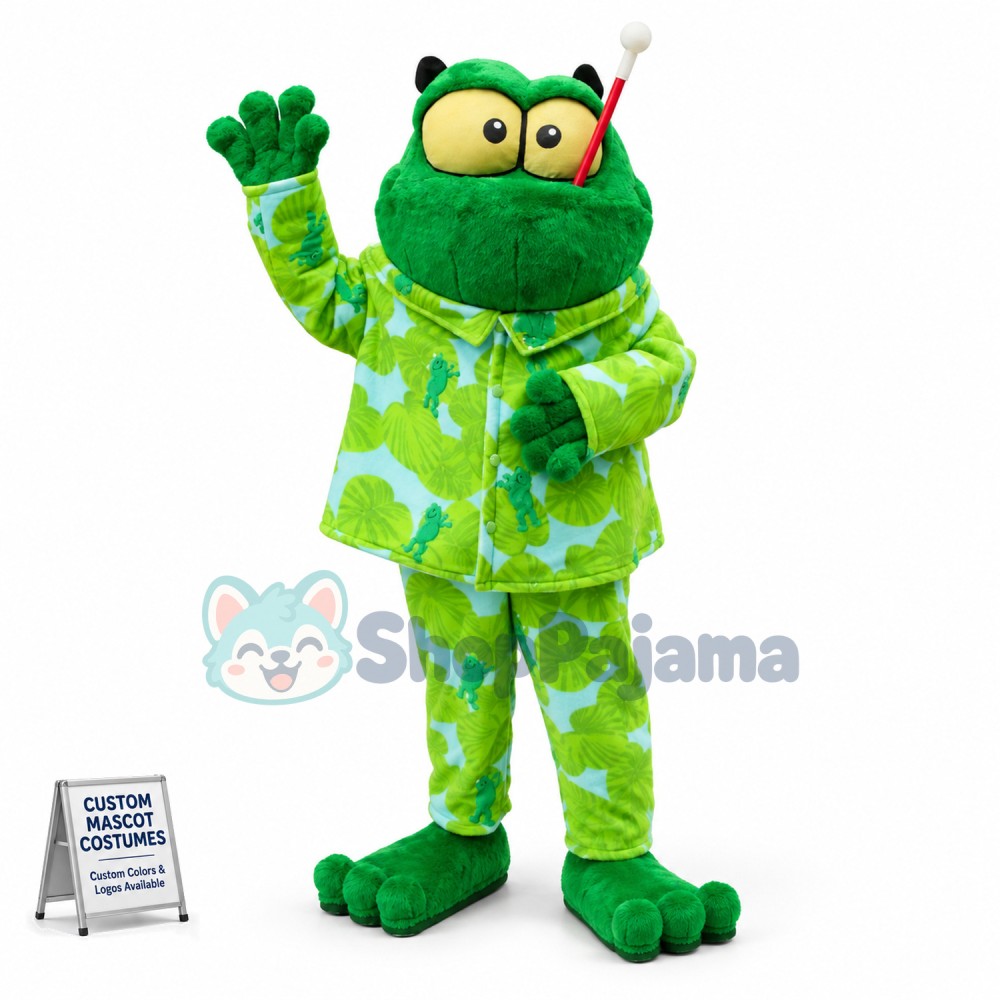 The Frog In Lotus Leaf Pajama Mascot Costume
