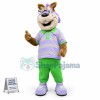 Academic Squirrel In Light Purple Polo Shirt Mascot Costume