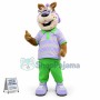 Academic Squirrel In Light Purple Polo Shirt Mascot Costume