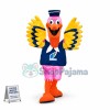 Bright Pink Bird In The Sailor Vest Mascot Costume