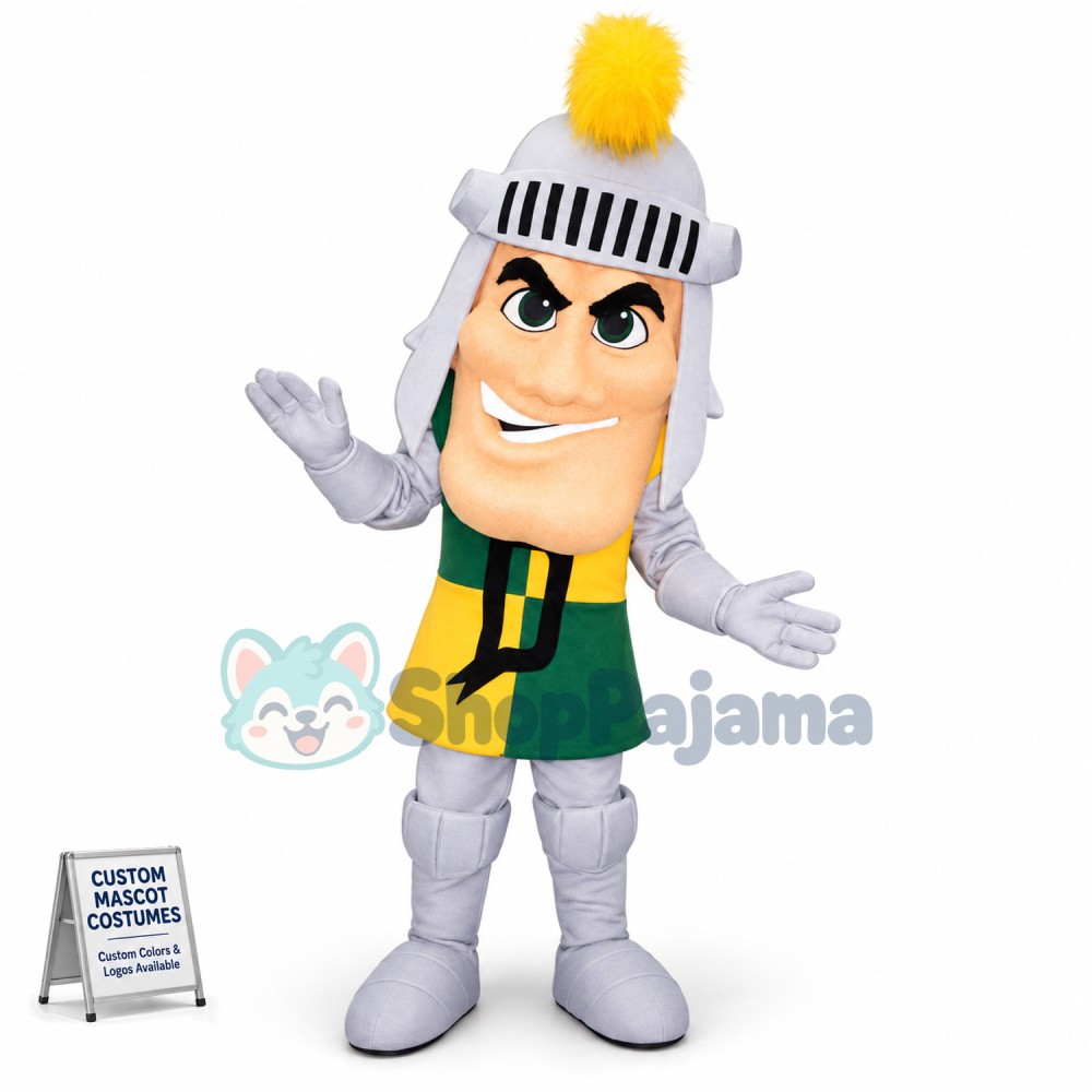 Big Head Soldier In Armor Mascot Costume