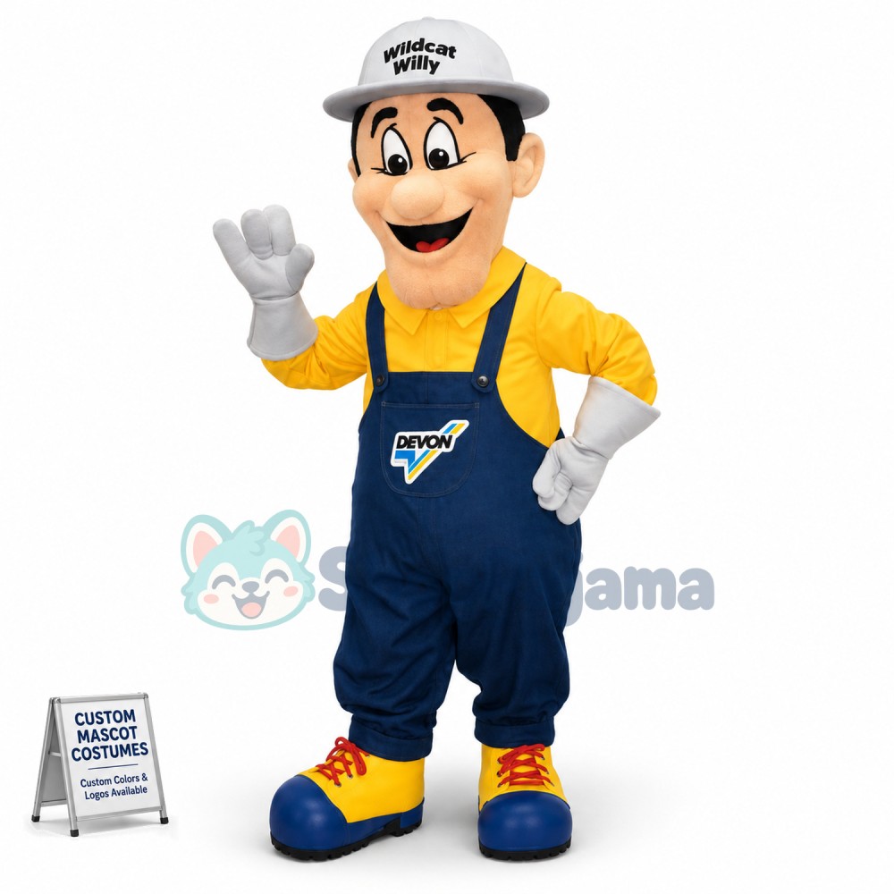 Survey Expert Wearing Hard Hat Mascot Costume