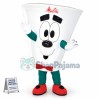 Adult Cartoon White Coffee Cup Mascot Costume