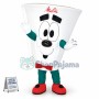 Adult Cartoon White Coffee Cup Mascot Costume
