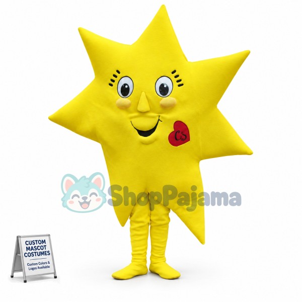 Yellow Seven-pointed Star Mascot Costume