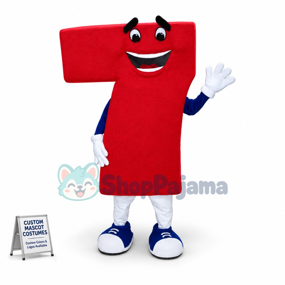 Cartoon Red Number Seven Model Mascot Costume