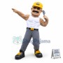 Strong Black Muscle Repairman Mascot Costume