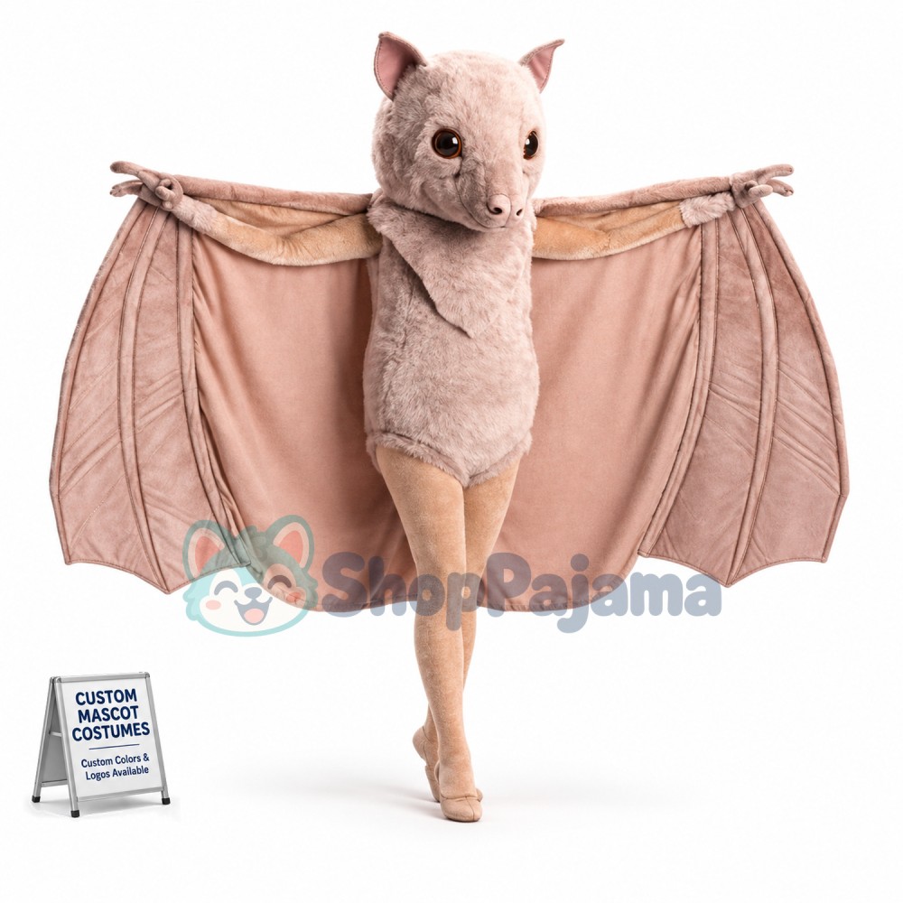Covert Brown Vampire Bat Mascot Costume