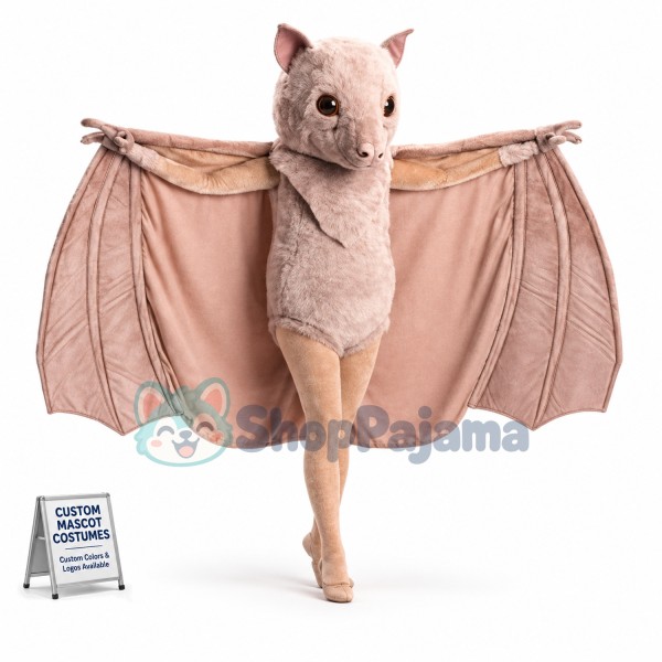 Covert Brown Vampire Bat Mascot Costume