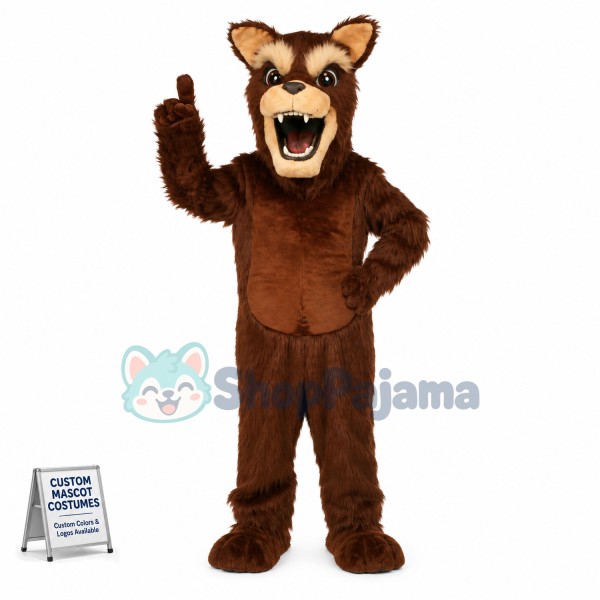 Alert Brown Hound Mascot Costume