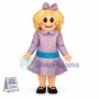 Blonde Doll With Dinner Dress Mascot Costume