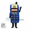Blue Button Phone Mascot Costume