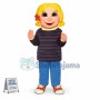 Blonde Girl In Turtleneck Sweater Mascot Costume