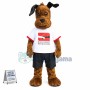 Adult Size Brown Dog In Shirt Mascot Costume