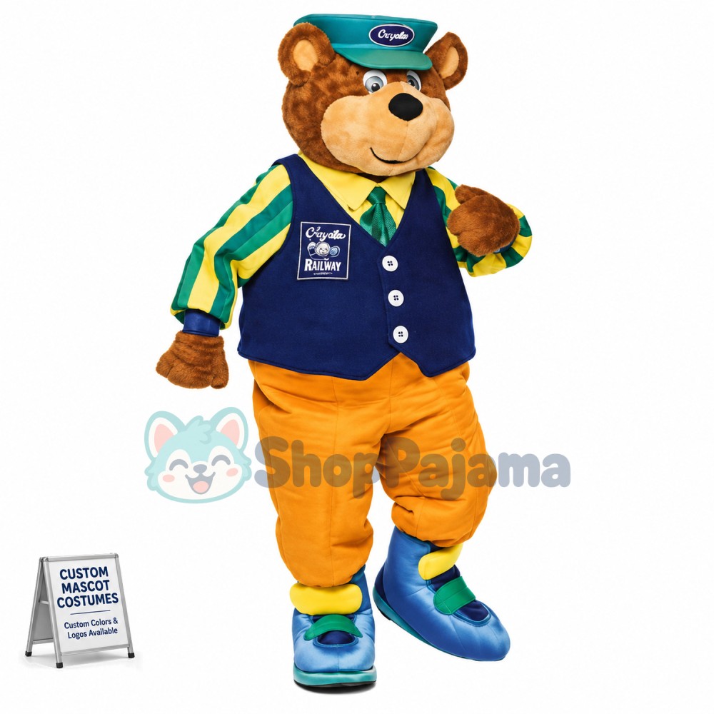 Bear Wearing Full Set of Work Uniforms Mascot Costume