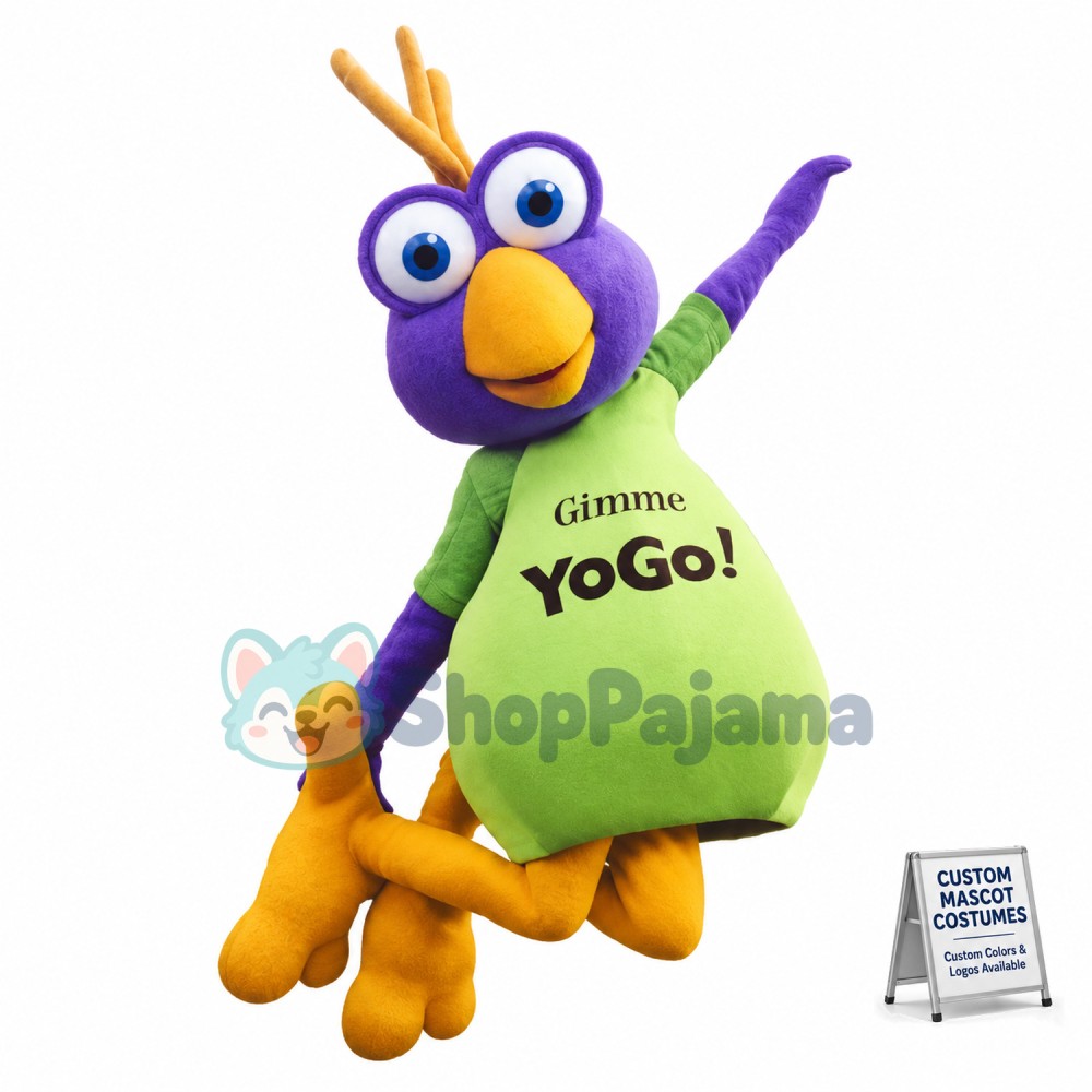 Bouncing Player Purple Bird Mascot Costume